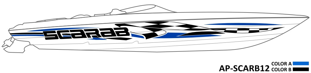 AP-SCARAB12-AVS - Scarab 2 Color Vinyl Boat Graphics Kit