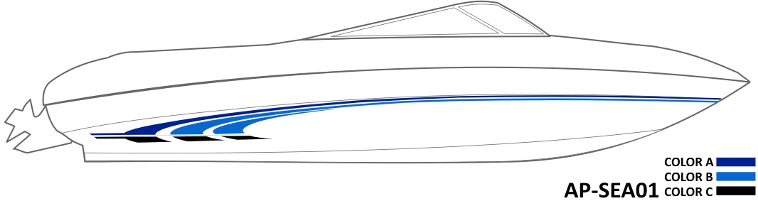 AP-SEA01 - Sea Ray 3 Color Vinyl Boat Graphics Kit