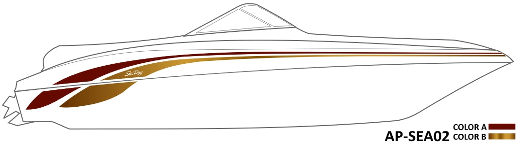 AP-SEA02 - Sea Ray 2 Color Vinyl Boat Graphics Kit