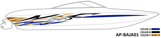 AP-BAJA01 - Outlaw 3 Color Vinyl Boat Graphics Kit