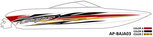 AP-BAJA03 - Outlaw 3 Color Vinyl Boat Graphics Kit