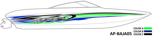 AP-BAJA05 - Outlaw 3 Color Vinyl Boat Graphics Kit