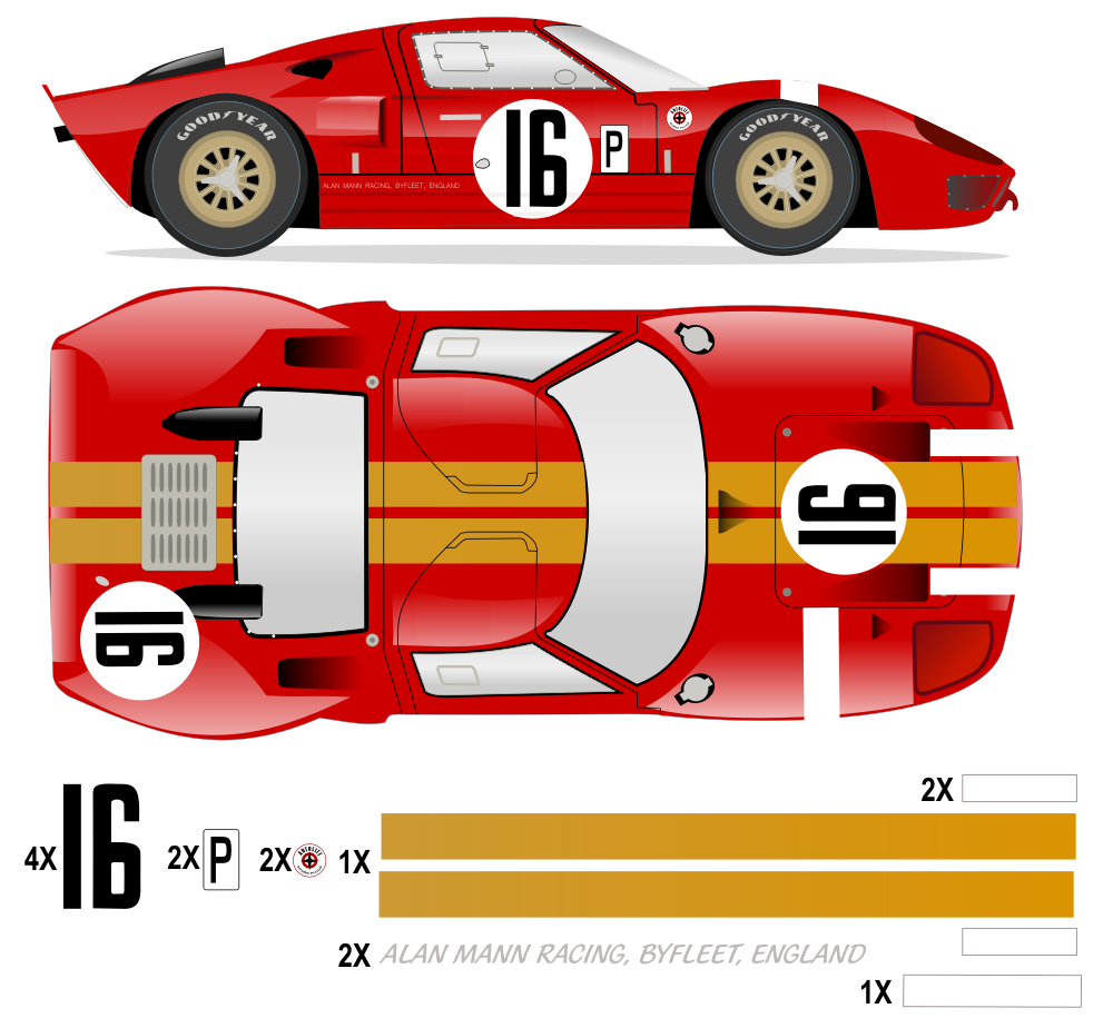 GT40 MK I Alan Mann GT-1 Lightweight Prototype 1966 No 16 Kit