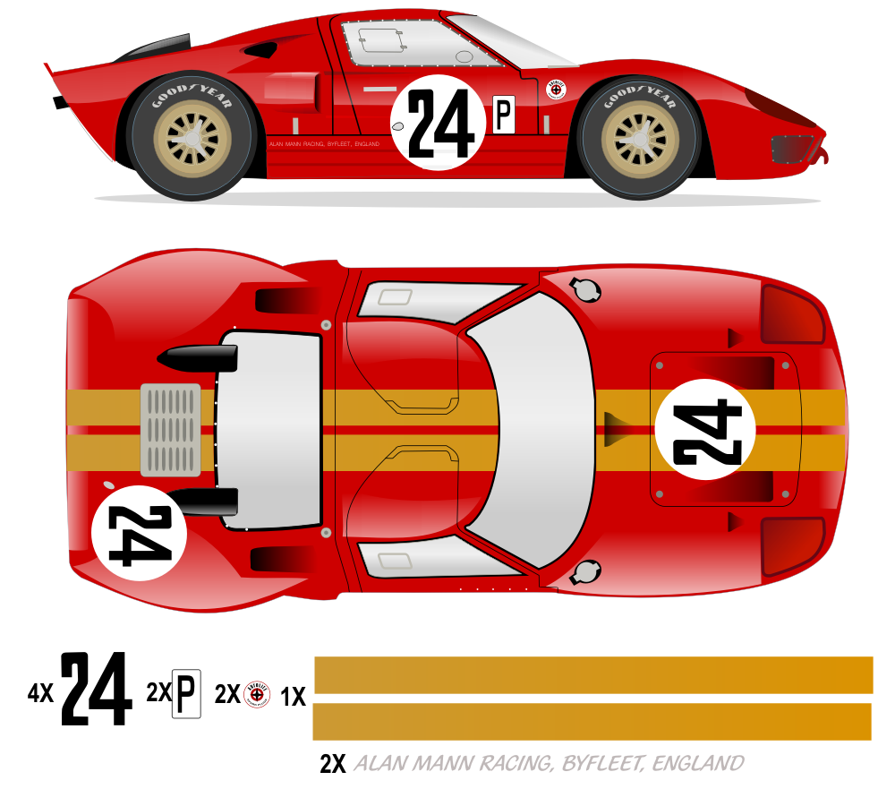 GT40 MK I Alan Mann GT-2 Lightweight Prototype 1966 No 24 Kit