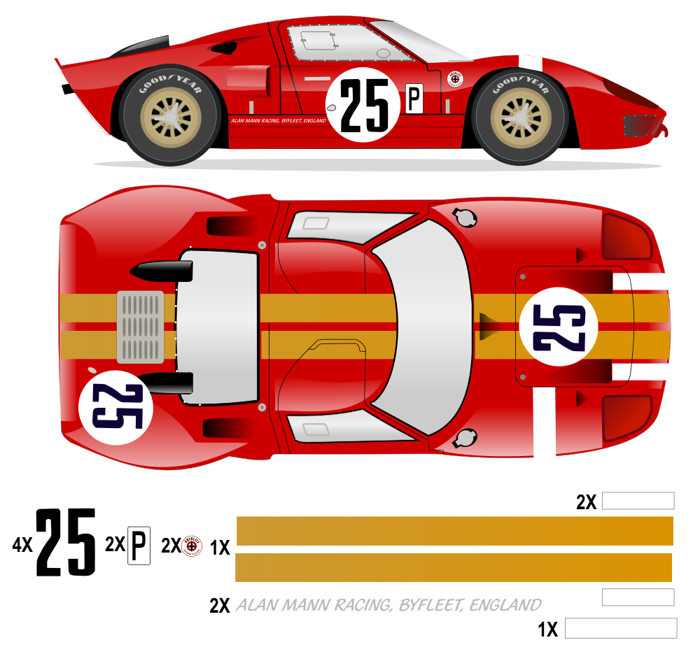 GT40 MK I Alan Mann GT-1 Lightweight Prototype 1966 No 25 Kit