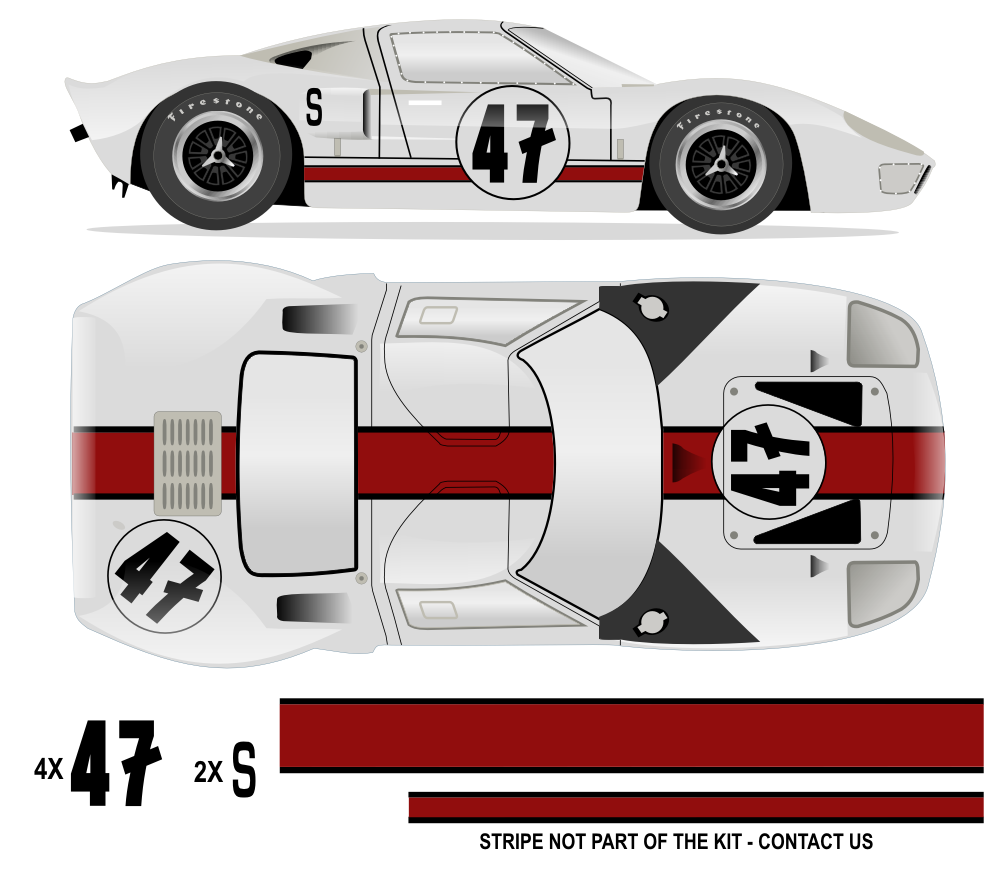 GT40 MK I Nurburging 1966 - P1010 No 47 Kit