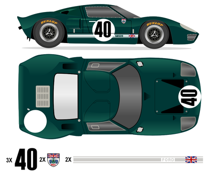 GT40 MK I Grand Prix de SPA 1966 - P1009 No 40 Kit