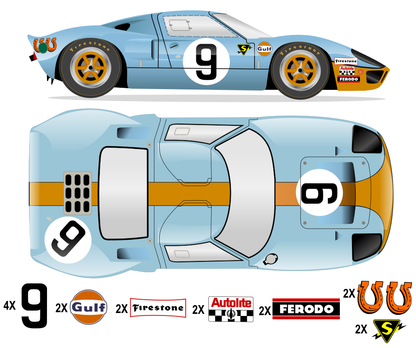 GT40 MK I LeMans 1968 - P1075 No 9 Kit