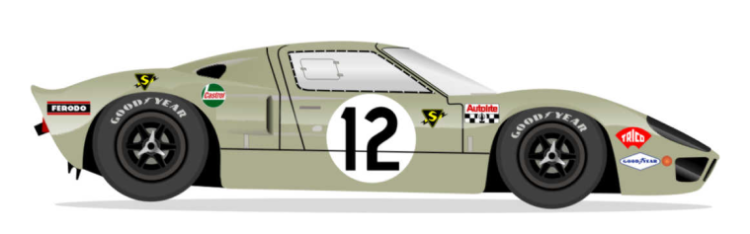 GT40 MK I Le Mans 1968 - P1078 No 12 Kit