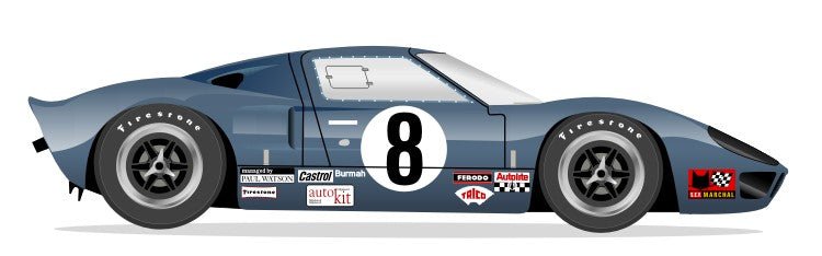 GT40 MK I Brands Hatch 1969 - P1010 No 8 Kit – Raceline Digital