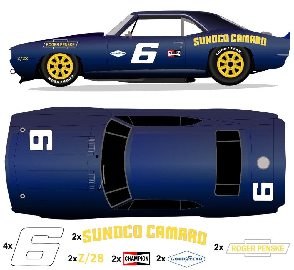 1969 Trans Am Camaro - Penske Sunoco No 6 Kit – Raceline Digital