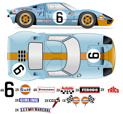 GT40 MK I LeMans 1969 - P1075 No 6 Kit