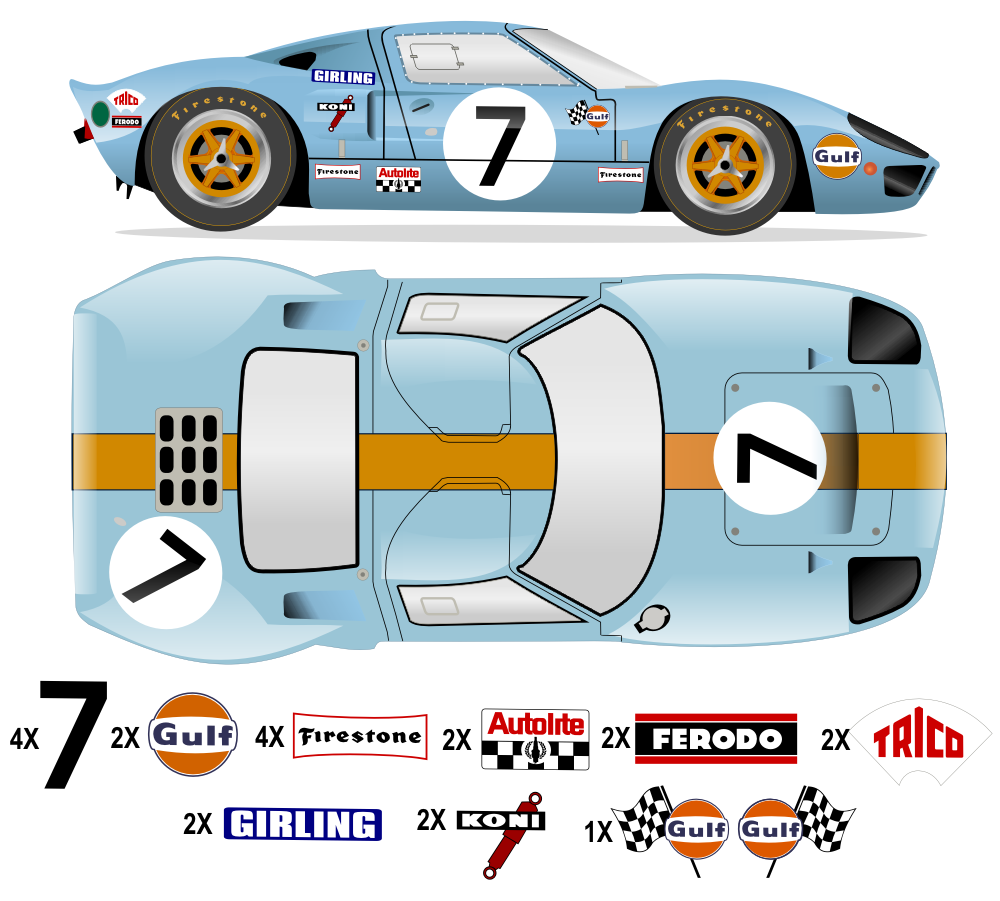 GT40 MK I LeMans 1969 - P1076 No 7 Kit