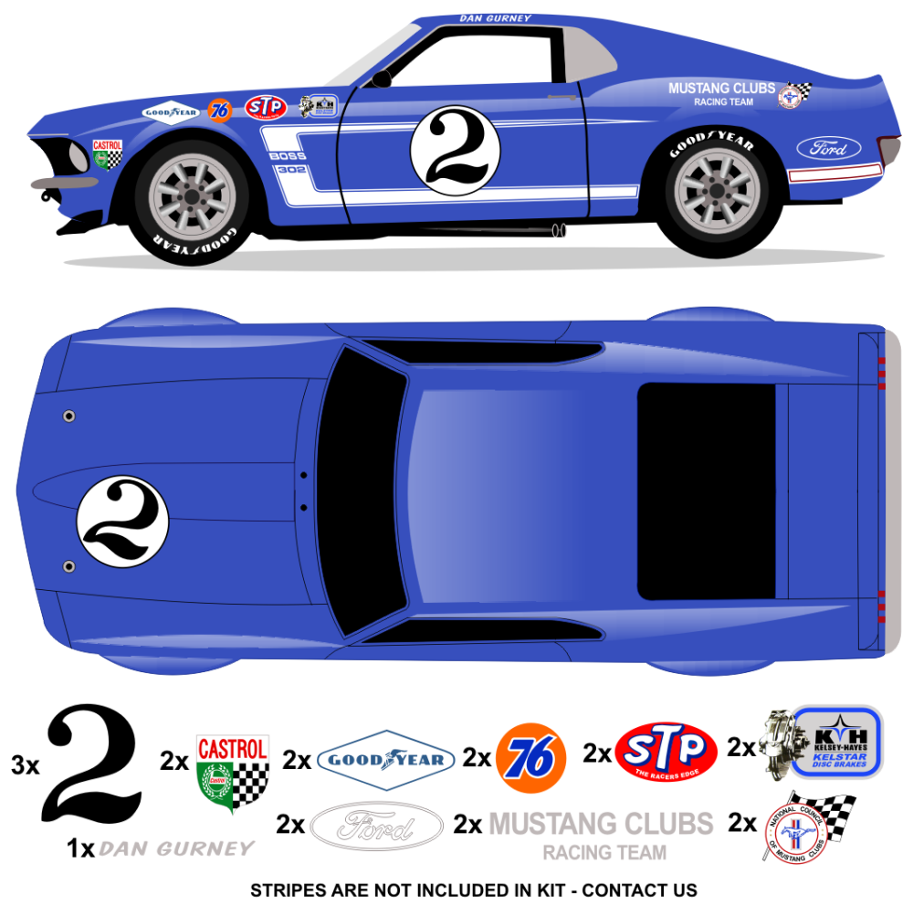 1969 Trans Am BOSS Mustang - Dan Gurney No 2 Kit