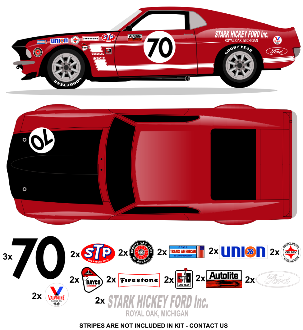 1969 Trans Am BOSS Mustang - Team Stark Hickey Ford No 70 Kit