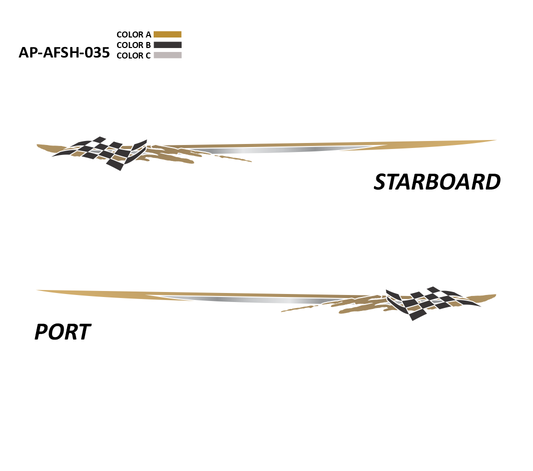 AP-AFSH-035 - Aftershock Series 3 Color Vinyl Boat Graphics Kit