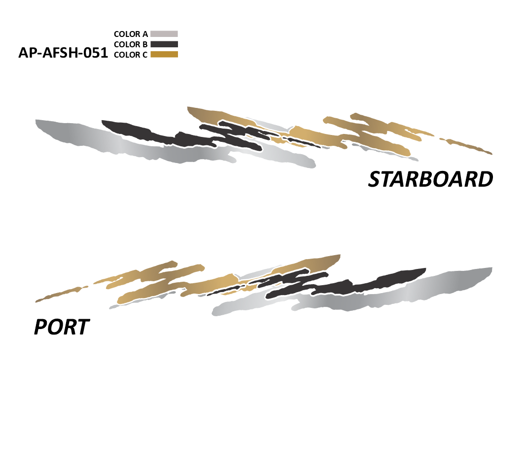 AP-AFSH-051 - Aftershock Series 3 Color Vinyl Boat Graphics Kit