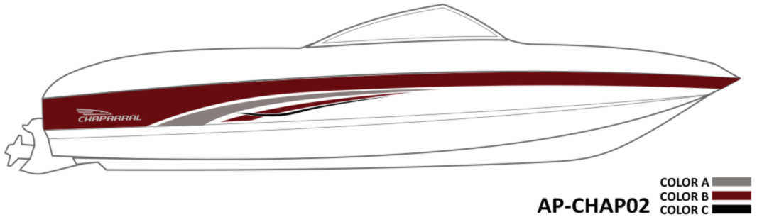 AP-CHAP02 - Chaparral 3 Color Vinyl Boat Graphics Kit – Raceline Digital