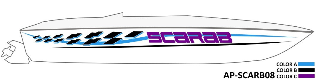 AP-SCARB08 - Scarab 3 Color Vinyl Boat Graphics Kit