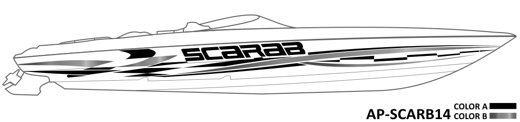 AP-SCARAB14-AVS - Scarab 2 Color Vinyl Boat Graphics Kit