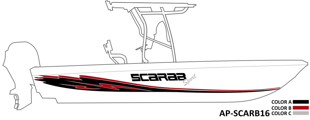 AP-SCARB16 - Scarab 3 Color Vinyl Boat Graphics Kit