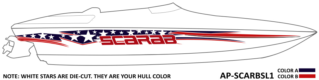 AP-SCARBSL01 - Scarab 2 Color Vinyl Boat Graphics Kit