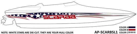 AP-SCARBSL01 - Scarab 3 Color Vinyl Boat Graphics Kit