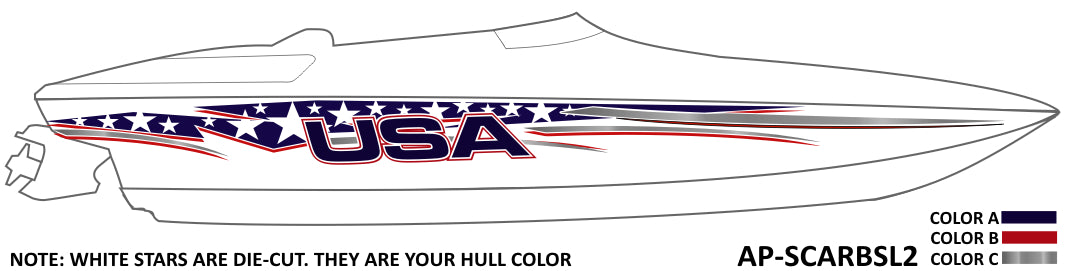 AP-SCARBSL02 - Scarab 3 Color Vinyl Boat Graphics Kit – Raceline Digital