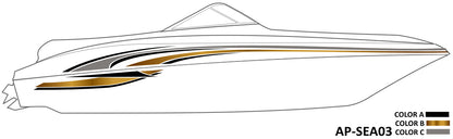 AP-SEA03 - Sea Ray 3 Color Vinyl Boat Graphics Kit