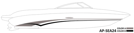 AP-SEA24 - Sea Ray 2 Color Vinyl Boat Graphics Kit