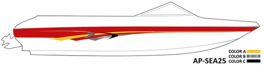AP-SEA25 - Sea Ray 3 Color Vinyl Boat Graphics Kit