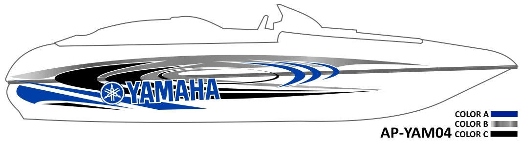 AP-YAM04 - Yamaha 3 Color Vinyl Boat Graphics Kit