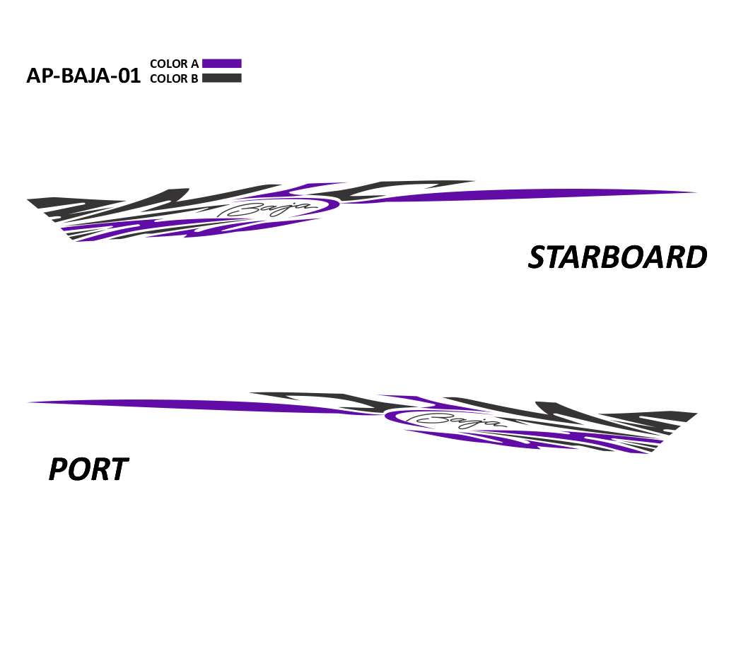 AP-BAJA-01 - Baja Series 2 Color Vinyl Boat Graphics Kit