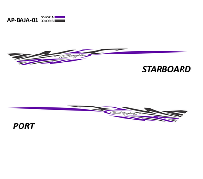 AP-BAJA-01 - Baja Series 2 Color Vinyl Boat Graphics Kit