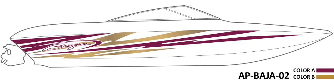 AP-BAJA-02 - Baja Series 2 Color Vinyl Boat Graphics Kit