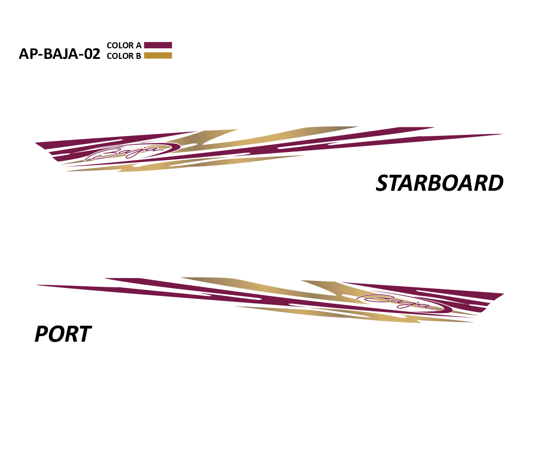 AP-BAJA-02 - Baja Series 2 Color Vinyl Boat Graphics Kit