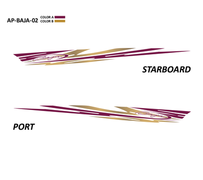 AP-BAJA-02 - Baja Series 2 Color Vinyl Boat Graphics Kit