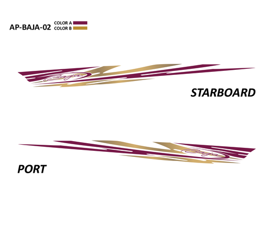 AP-BAJA-02 - Baja Series 2 Color Vinyl Boat Graphics Kit