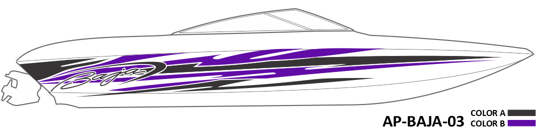 AP-BAJA-03 - Baja Series 2 Color Vinyl Boat Graphics Kit