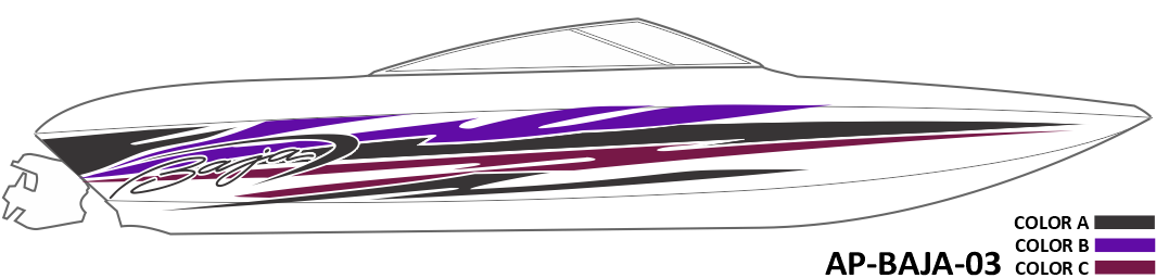 AP-BAJA-03 - Baja Series 3 Color Vinyl Boat Graphics Kit