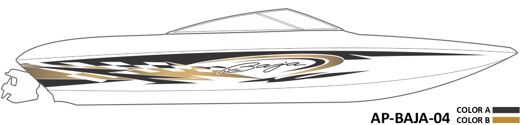 AP-BAJA-04 - Baja Series 2 Color Vinyl Boat Graphics Kit