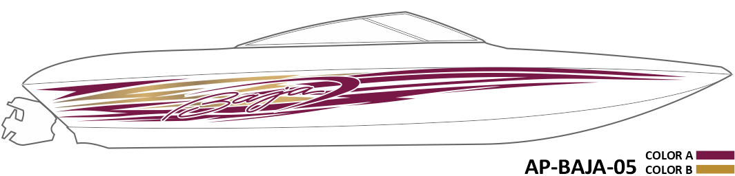 AP-BAJA-05 - Baja Series 2 Color Vinyl Boat Graphics Kit