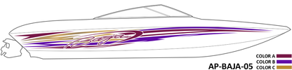 AP-BAJA-05 - Baja Series 3 Color Vinyl Boat Graphics Kit