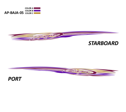 AP-BAJA-05 - Baja Series 3 Color Vinyl Boat Graphics Kit