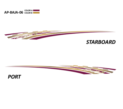 AP-BAJA-06 - Baja Series 2 Color Vinyl Boat Graphics Kit