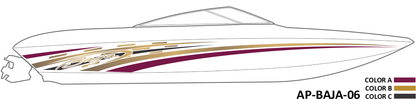 AP-BAJA-06 - Baja Series 3 Color Vinyl Boat Graphics Kit