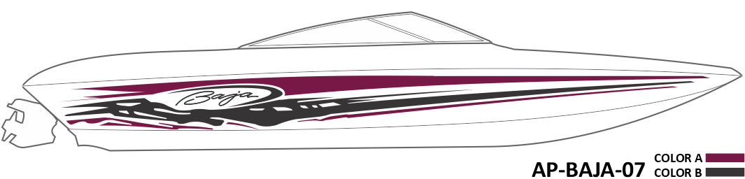 AP-BAJA-07 - Baja Series 2 Color Vinyl Boat Graphics Kit