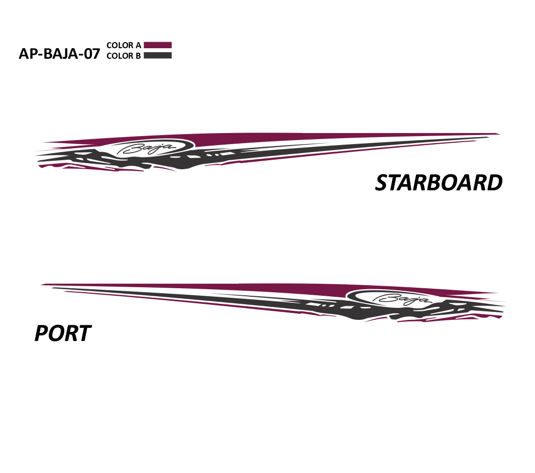 AP-BAJA-07 - Baja Series 2 Color Vinyl Boat Graphics Kit