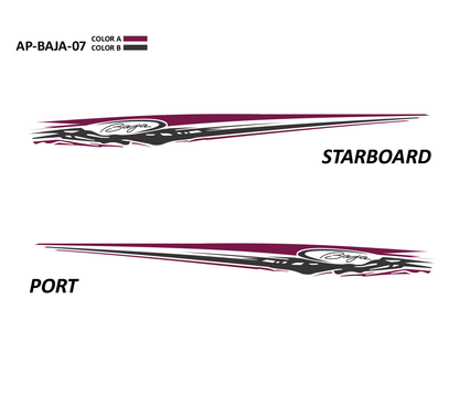 AP-BAJA-07 - Baja Series 2 Color Vinyl Boat Graphics Kit