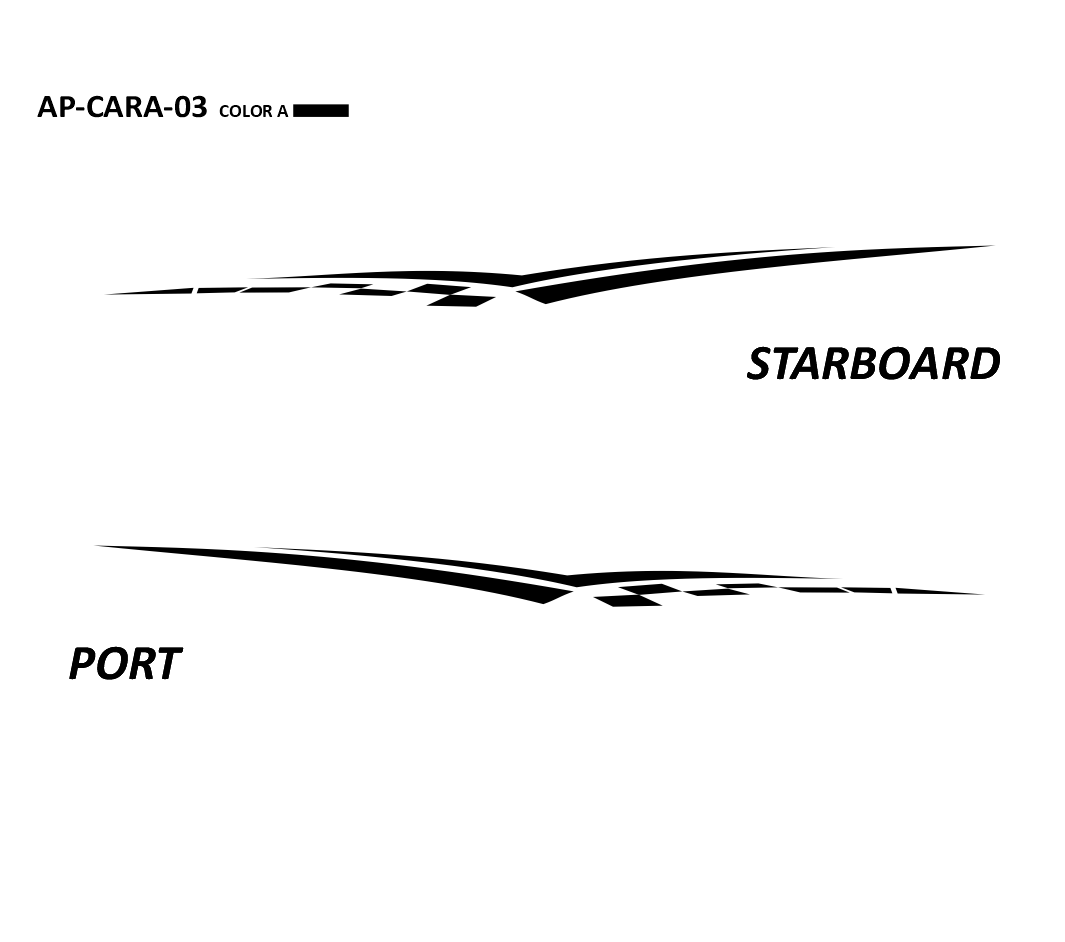 AP-CARA-03 - Caravelle Series 1 Color Vinyl Boat Graphics Kit